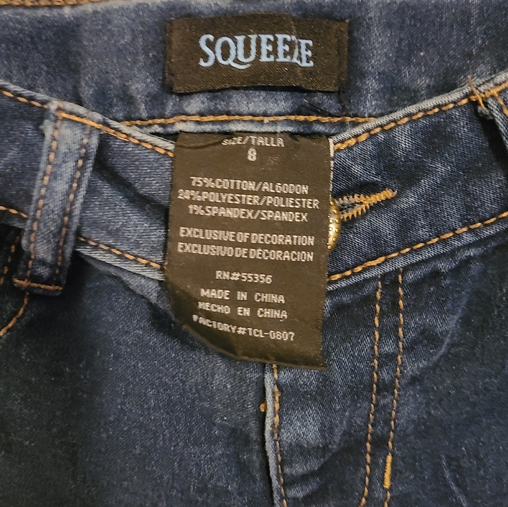 Squeeze Girls Dark Denim Skinny Jeans size 8 - Picture 3 of 5
